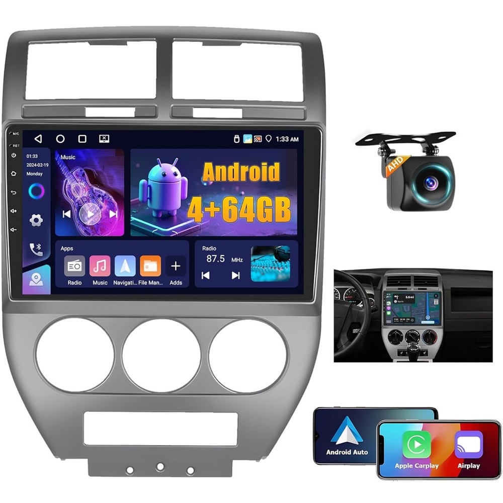 New Open Box Jeep Compass Patriot 2007-2009 Android 15 Car Stereo CarPlay 10.1”